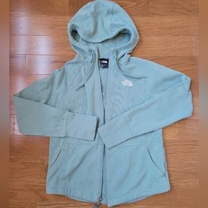 Womens The North Face Zip Hooded Sweatshirt Size Med Green